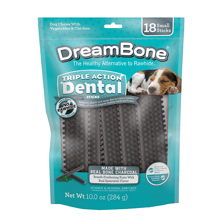 Triple Action Dental Sticks Charcoal Small Medium 18 ct DreamBone